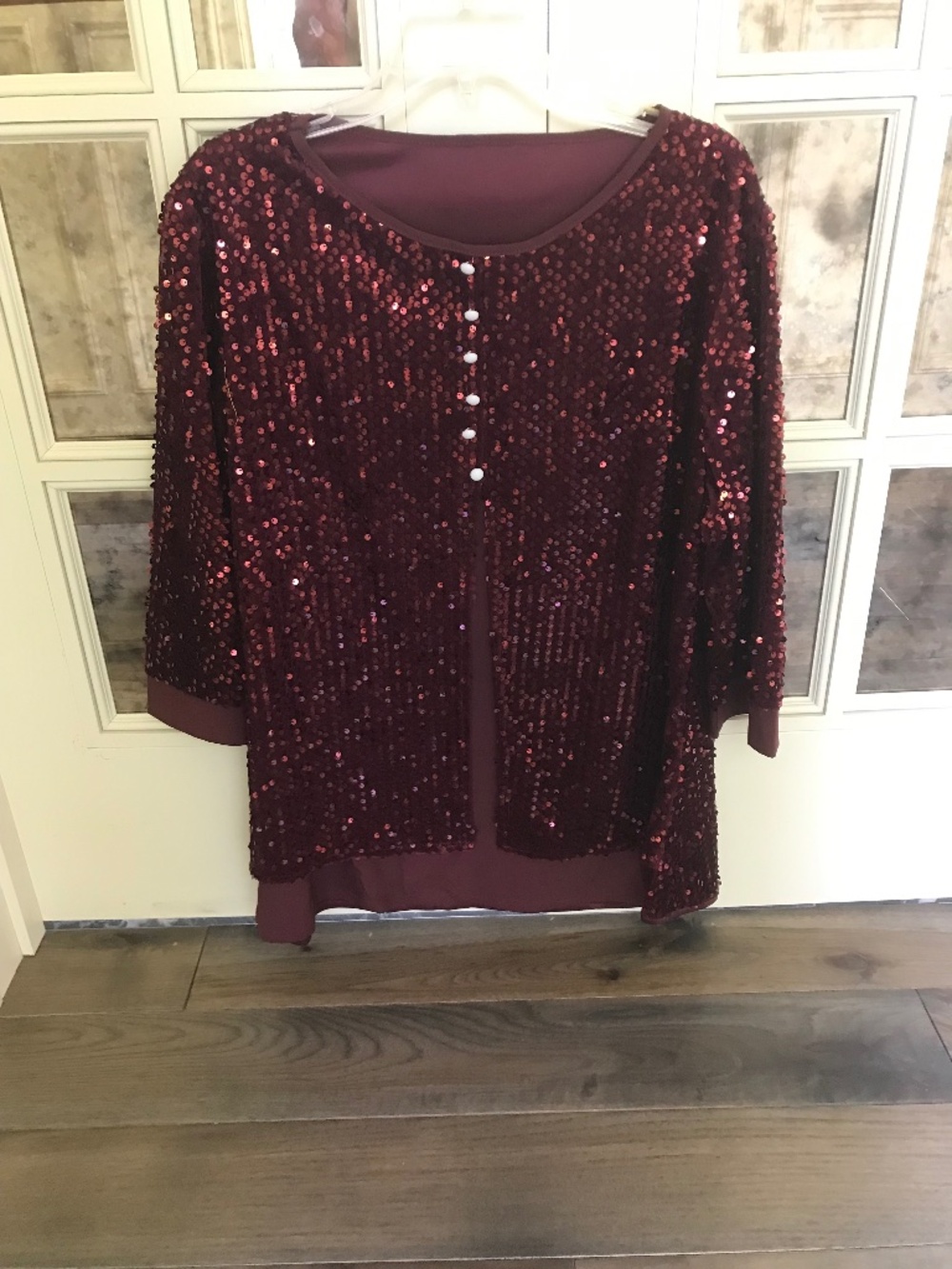 Wine Sequin blouse